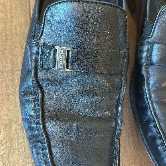 Bruno Marlo Davee Black Leather Loafers 8.5 - Picture 2 of 7